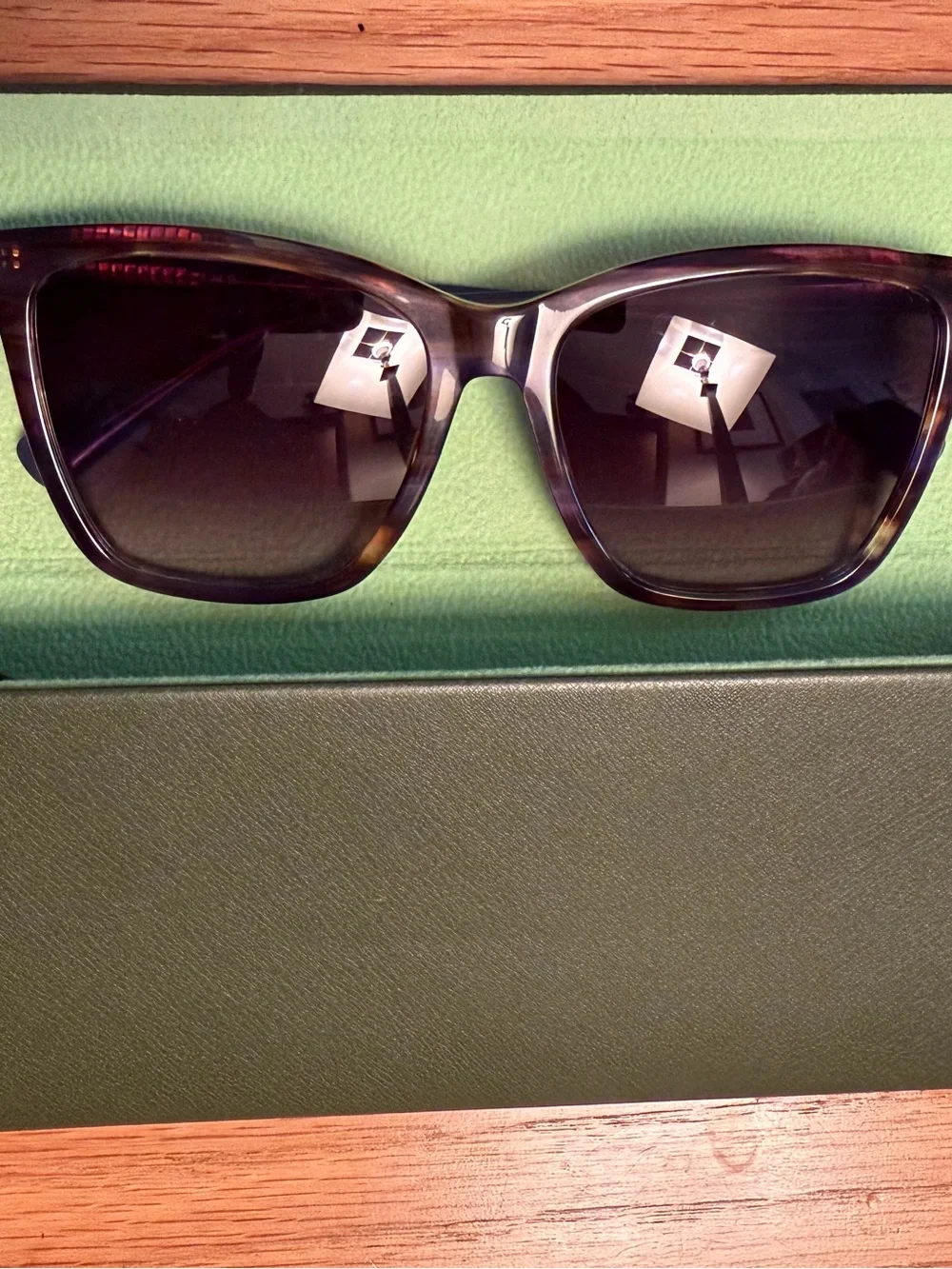Longchamp Havana Tortoiseshell Cat Eye Sunglasses with case